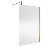 Balterley Wetroom Screen with Support Bar, 1400mm, Brushed Bronze
