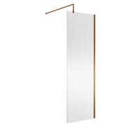 Balterley Wetroom Screen With Support Bar, 700mm, Brushed Bronze