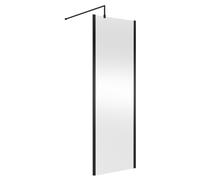 Balterley Wetroom Screen with Support Bar, 700mm, Matt Black