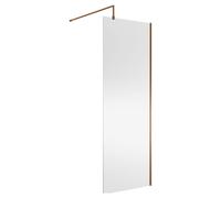 Balterley Wetroom Screen with Support Bar, 760mm, Brushed Bronze