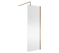 Balterley Wetroom Screen with Support Bar, 760mm, Brushed Bronze