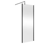 Balterley Wetroom Screen with Support Bar, 800mm, Matt Black