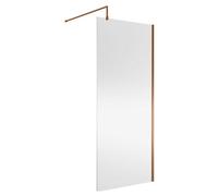 Balterley Wetroom Screen with Support Bar, 900mm, Brushed Bronze