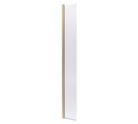 Balterley Wetroom Shower Return Screen, Glass Shower Screen for Wet Room and Bathroom, 8mm Toughened Safety Glass Return Screens, Reversible Wetroom Screens - 322 x 1850mm (Brushed Brass)