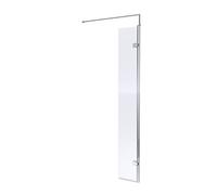 Balterley Wetroom Shower Return Screen with Support Bar, Hinged Glass Shower Screen for Wet Room and Bathroom, 8mm Toughened Safety Glass Return Screens, Reversible Screens - 322 x 1850mm (Chrome)