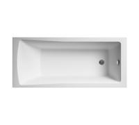 Balterley White Single Ended Straight Shower Bath With Leg Set - 1600mm X 700mm