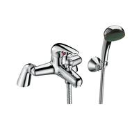 Balterley Willow 1 Lever Deck Mounted Bath Shower Mixer Tap & Shower Kit, Chrome in Silver Balterley Silver