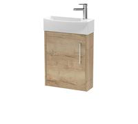 Balterley Winshill 1 Door Left-Hand Cloakroom Vanity Basin Unit, 440mm in Brown Balterley Brown