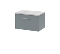 Balterley Winshill Contemporary 1 Drawer Wall Hung Vanity Unit With Laminate Worktop, Grey, 600mm