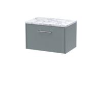 Balterley Winshill Contemporary 1 Drawer Wall Hung Vanity Unit With Laminate Worktop, Grey, 600mm