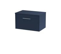 Balterley Winshill Contemporary 1 Drawer Wall Hung Vanity Unit With Worktop, Dark Blue, 600mm