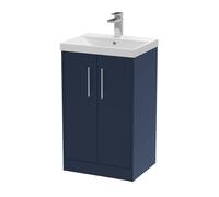 Balterley Winshill Contemporary 2 Door Vanity Basin Unit, Dark Blue, 500mm in Blue Balterley Blue