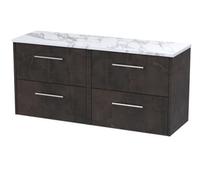Balterley Winshill Contemporary 4 Drawer Wall Hung Vanity Unit With Laminate Worktop, 1200mm
