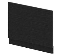 Balterley Wooden Bath End Panel 750mm, End Bath Panels with Plinth, Straight Bathroom Panels for Bathtub, Water Resistant Panel Covering for Bathroom Baths and Soaking Tubs (Woodgrain Black)