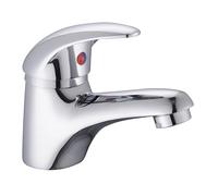 Balterly Bathroom Sink Taps, Mono Basin Mixer Tap with Pop Up Waste, Single Lever Temperature Control Bathroom Tap, Round Body, Rounded Curve Spout Basin Taps - 40 x 123 x 94mm (Chrome)