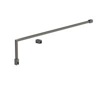 Balterly Shower Screen Support Bar Kit, Arm Brace Support for Wetroom Screens, Square Tube Shower Bracket Wall Mount, Arm Support for Wetroom Bath Enclosure- 18 x 1008 x 161mm (Brushed Pewter)
