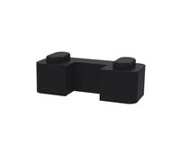 Balterly Shower Screen Support Foot, Rectangular Glass Shower Screen Support Foot, Floor Bracket for Wetroom Screens, Bracket Supports for Wet Room Glass Showers - 44 x 30 x 45mm (Matt Black)