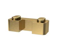 Balterly Shower Screen Support Foot, Rectangular Glass Shower Screen Support Foot, Floor Bracket for Wetroom Screens, Bracket Supports for Wet Room Glass Showers - 44 x 30 x 45mm (Brushed Brass)