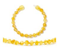 Baltic Amber Beads Bracelet/Anklet(Unisex)(Butterscotch Raw) - 18cm long - Handcrafted, Lab-Tested, Authentic Amber