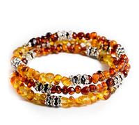 Baltic Amber Bracelet for Adult, Handmade Clean Polished Amber Jewelry- Wire Snake, up to 7.5” wrist size