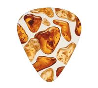 Baltic Amber Glow Wzywhj Prints Abs Guitar Picks 12 Piece, Easy Grip Uke Picks For Your Bass, Ukulele, Acoustic Or Electric Guitar