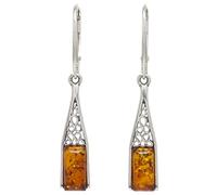 BALTIC AMBER STERLING SILVER 925 Earrings Droop Dangle NATURAL Gemstone Amber Cognac Jewellery For Woman Earrings Sterling Silver