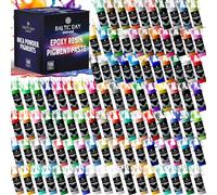 BALTIC DAY 100 Color Pigment Paste for Epoxy Resin Set - Vibrant, Long-Lasting, UV-Resistant - Ultra-Concentrated & High-Gloss Opaque Mica Powder Paste for River Tables, Jewelry, Tumblers, Crafts