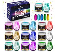 BALTIC DAY - 10x2g Chrome Powder - Metallic Mirror Effect Chrome Pigment Powder for Nails - Holographic Pigment for Epoxy Resin, Tumblers, Crafting, Oil Painting, Slime - Metallic Mica