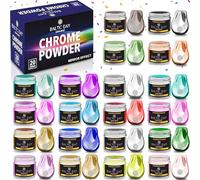 BALTIC DAY - 20 x 2g Chrome Powder - Metallic Mirror Effect Chrome Pigment Powder for Nails - Metallic Pigments for Epoxy Resin Cup Painting Slime