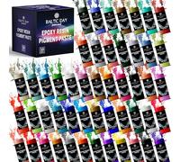 BALTIC DAY 50 Color Pigment Paste for Epoxy Resin Set - Vibrant, Long-Lasting, UV-Resistant - Ultra-Concentrated & High-Gloss Opaque Mica Powder Paste for River Tables, Jewelry, Tumblers, Crafts
