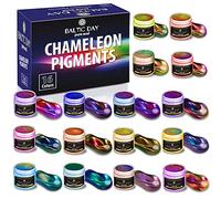 BALTIC DAY - Chameleon Mica Powder, 16 Bottles Color Changing Mica Powder Set - Epoxy Resin Color Pigment Powder - Chameleon Powder - Holographic Mica Powder - Resin Pigment