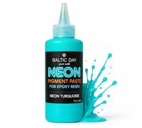 BALTIC DAY Turquoise Neon Pigment Paste for Epoxy Resin (191g / 6.7oz) - Intense UV-Resistant Colorant - Easy Mix for Deep Pour & Resin Art Projects - Professional-Grade High-Gloss Dye