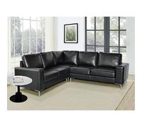 baltic faux leather corner sofa in black
