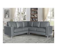 baltic faux leather corner sofa in dark grey