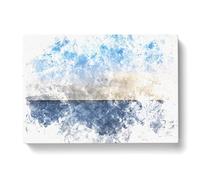Baltic Sea Horizon Watercolour Modern Canvas Wall Art Print Ready to Hang, Framed Picture for Living Room Bedroom Home Office Décor, 60x40 cm (24x16 Inch)