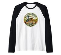 Baltimore and Ohio Railroad 1827 Vintage Train Raglan Baseball Tee
