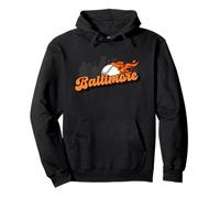 Baltimore Baseball Vintage City Skyline Retro Baseball Lover Pullover Hoodie