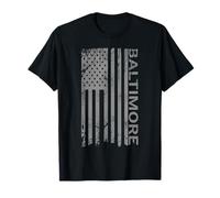 Baltimore Grunge USA Flag Proud Patriotic BAL City T-Shirt