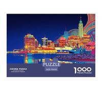 Baltimore Harbor Jigsaw Puzzles Puzzle for Adults Kids. 1000 Piece Night Ships And Lights Impossible Challenge Toy Educational Games Home Decoration for Educational Games Gifts 70x50cm/1000pcs