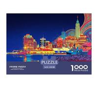 Baltimore Harbor Jigsaw Puzzles Puzzle for Adults Kids. 1000 Pieces Night Ships And Lights Great Gifts Challenge Toy Educational Game Home Decoration for Educational Games Gifts 52x38cm/1000pcs
