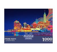 Baltimore Harbor Jigsaw Puzzles Puzzles for Adults Kids. 1000 Pieces Night Ships And Lights Great Gifts Challenge Toy Educational Game Home Decoration for Educational Games Gifts 38x26cm/1000pcs