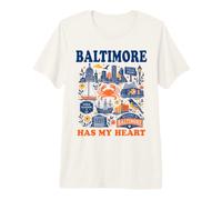 Baltimore Has My Heart Maryland Landmarks Inner Harbor Premium T-Shirt