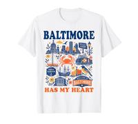 Baltimore Has My Heart Maryland Landmarks Inner Harbor Value Graphic T-Shirt