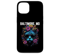 Baltimore Maryland Cat Wearing Sunglasses and Flowers Design Case for iPhone 13