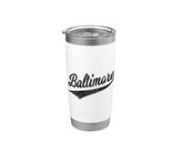 Baltimore Maryland Script Baseball Sports Jersey Flag Swoosh Stainless Steel Insulated Tumbler