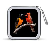 Baltimore Oriole And Cardinal Bird Funny CD Holder 40 Capacity DVD Case Disc Protective Storage Organizer Bag for Car Home Travel