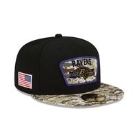 Baltimore Ravens NFL Cap (Size 7 1/4) New Era Black Logo Fitted Hat - New