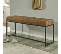 baltimore small leather hallway seating bench in brown