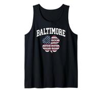 Baltimore St Patricks Day Four Leaf Clover American Flag Tank Top