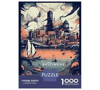 Baltimore Urban Landscape 1000 Piece Jigsaw Puzzle, Historic Square Architecture, 1000 Pieces for Adults, for Families, Relaxing Challenge, 70x50cm/1000pcs